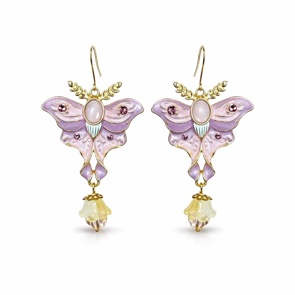 Elegant Purple Butterfly Earrings